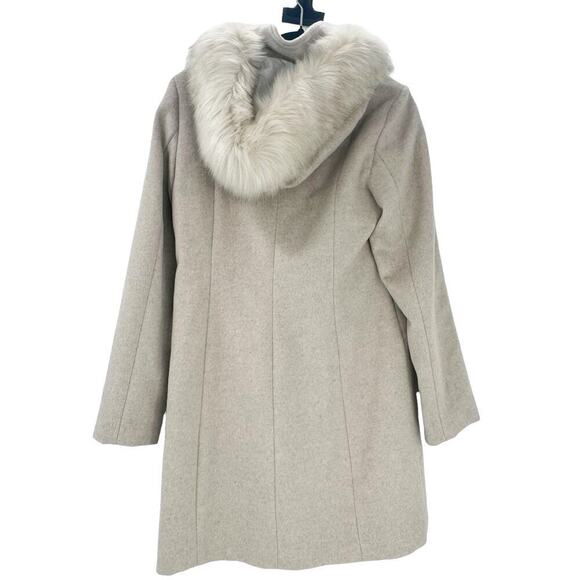 Cole Haan Wool Blend Faux Fur Trimmed Hooded Parka Coat Size 8 NWT - Picture 5 of 12